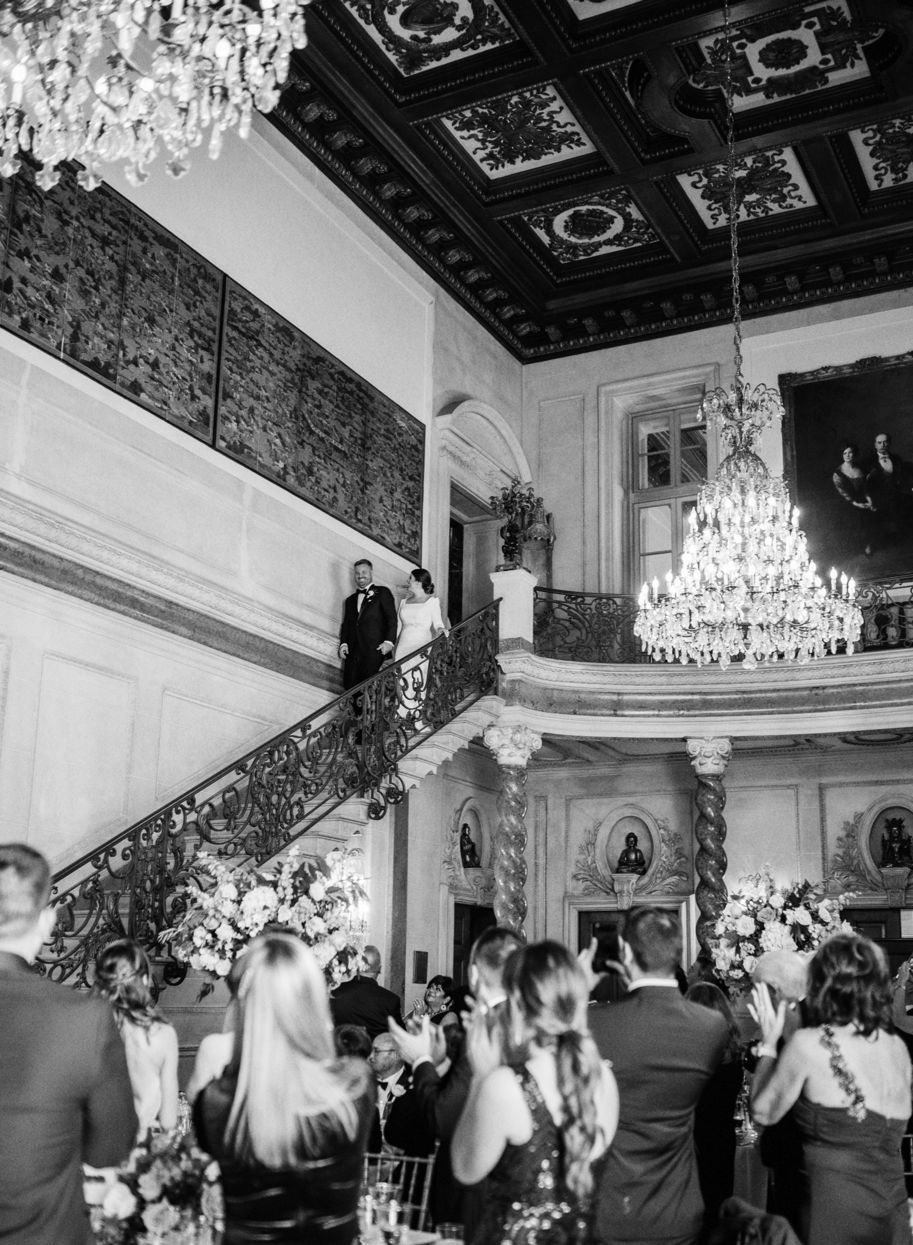 bride and groom luxurious dc wedding reception entrance
