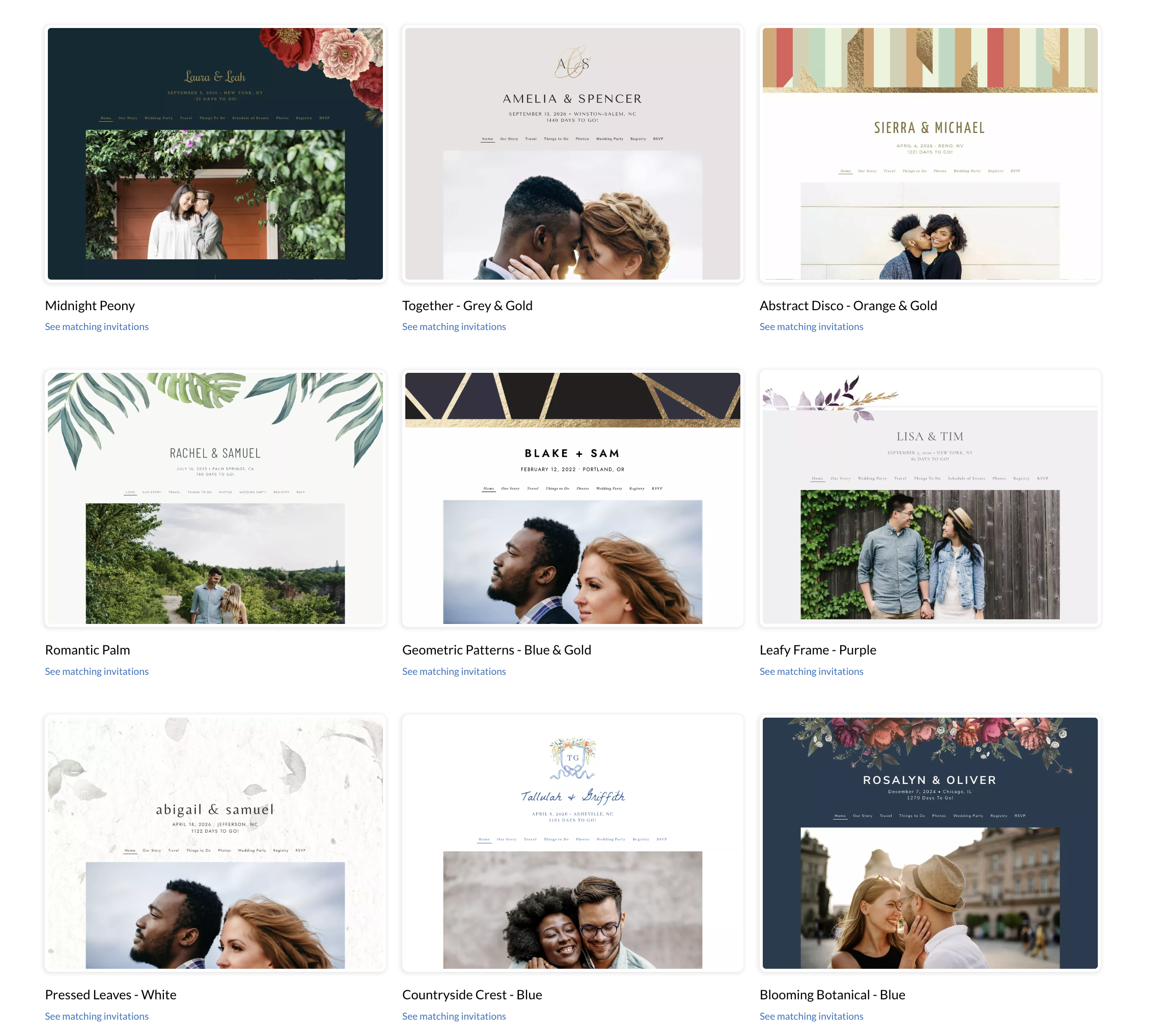 the knot wedding website designs