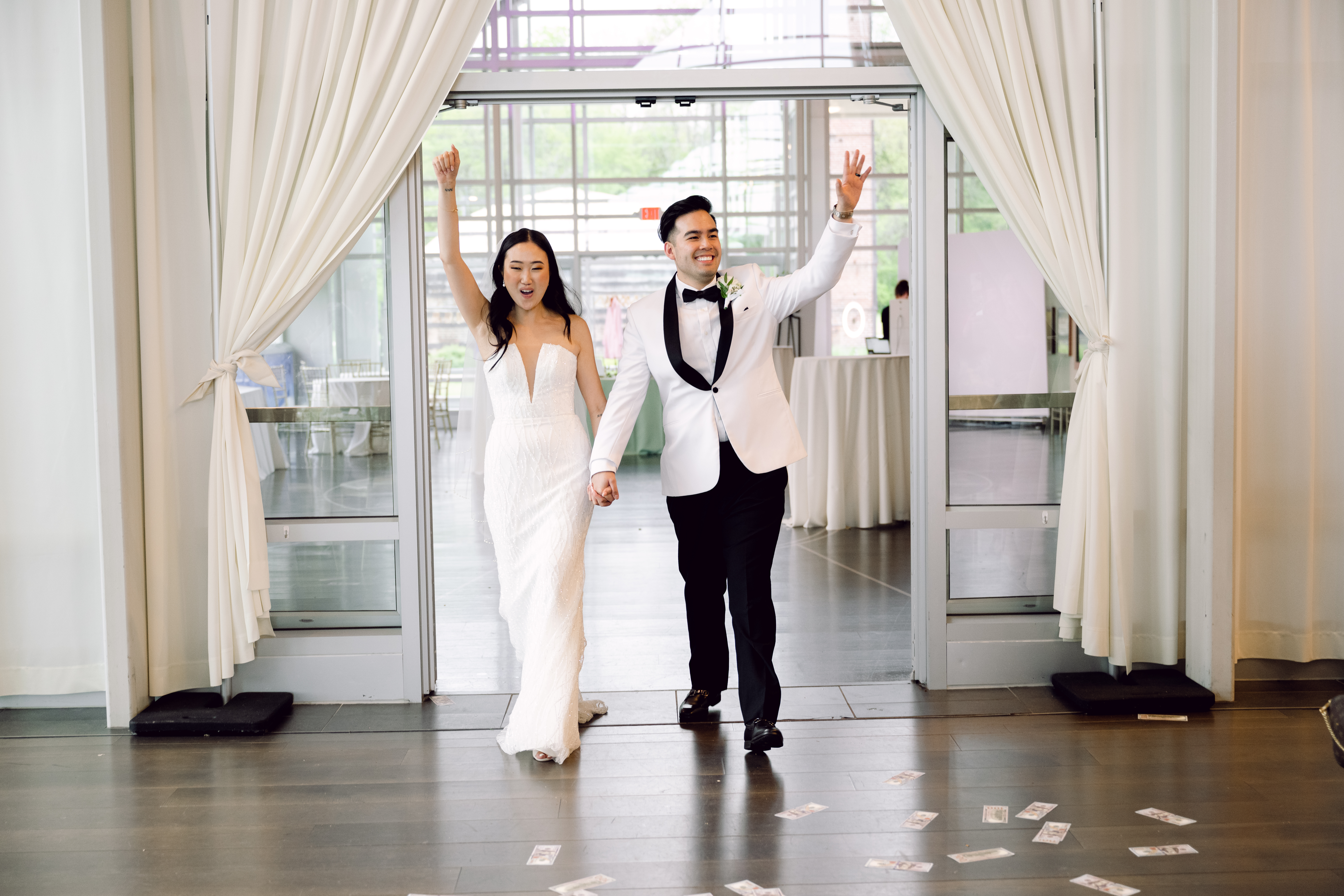 bride and groom reception entrance
