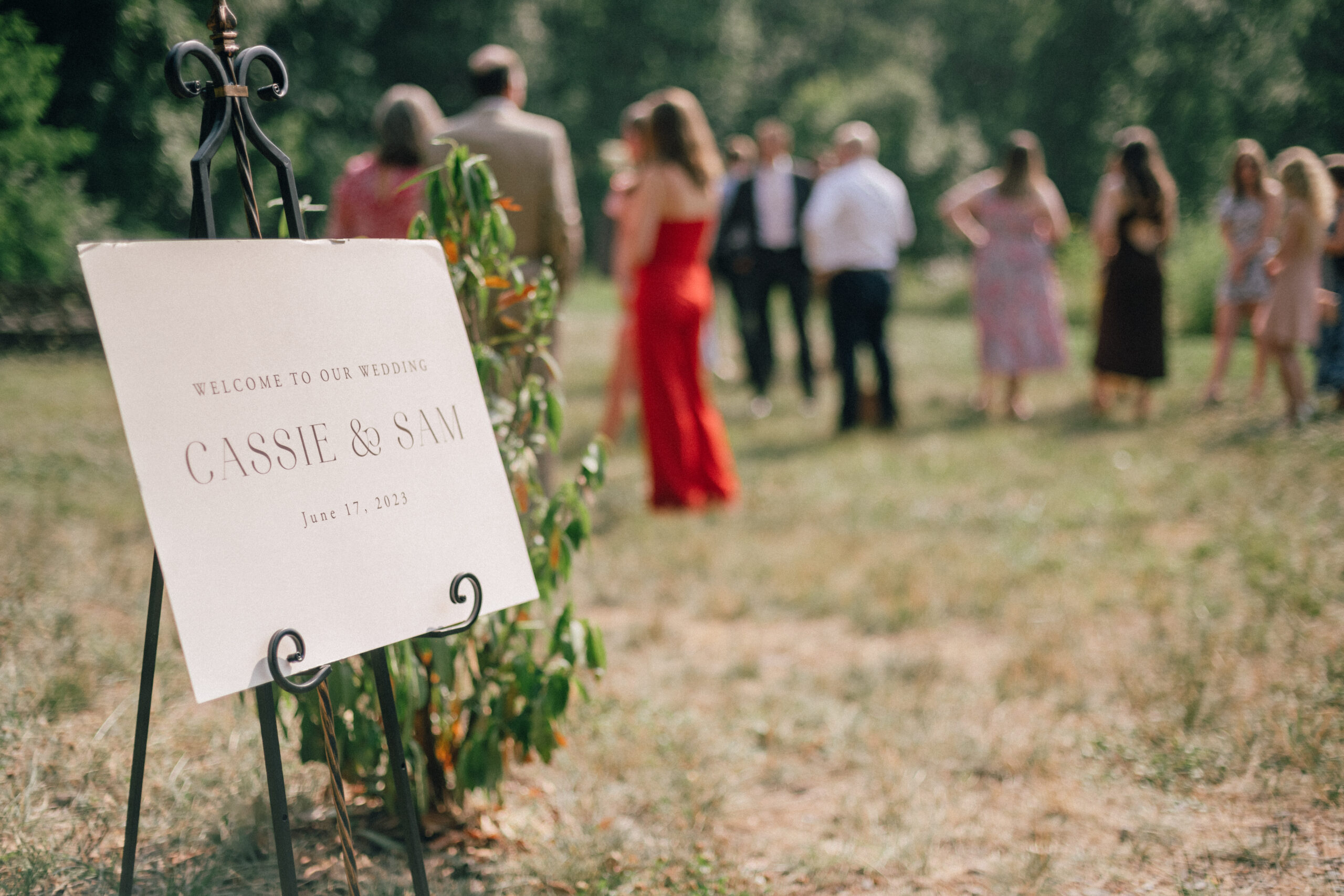 outdoor winery wedding sign