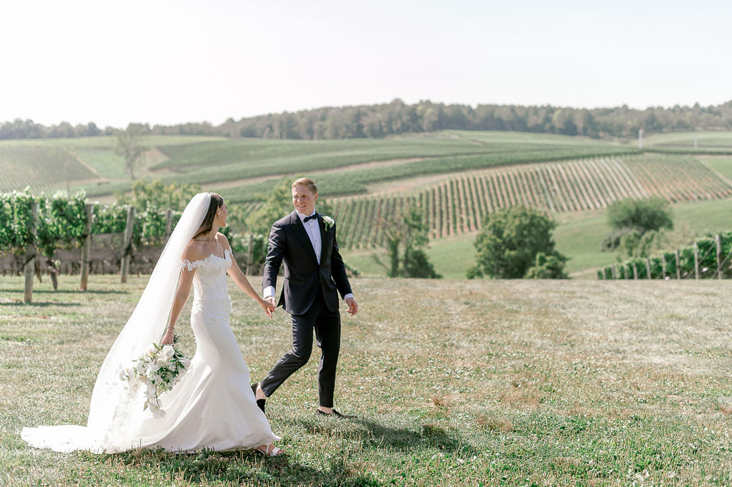 virginia winery wedding bride and groom photos