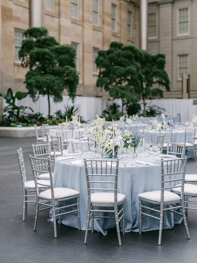Smithsonian museum wedding reception tablescape