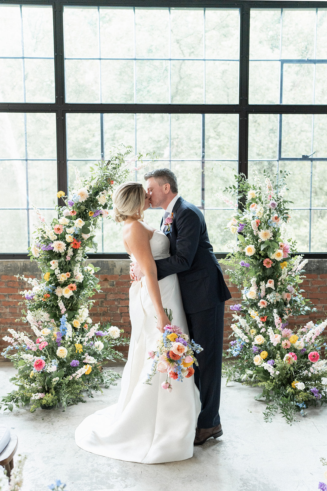 bride and groom colorful charlottesville wedding