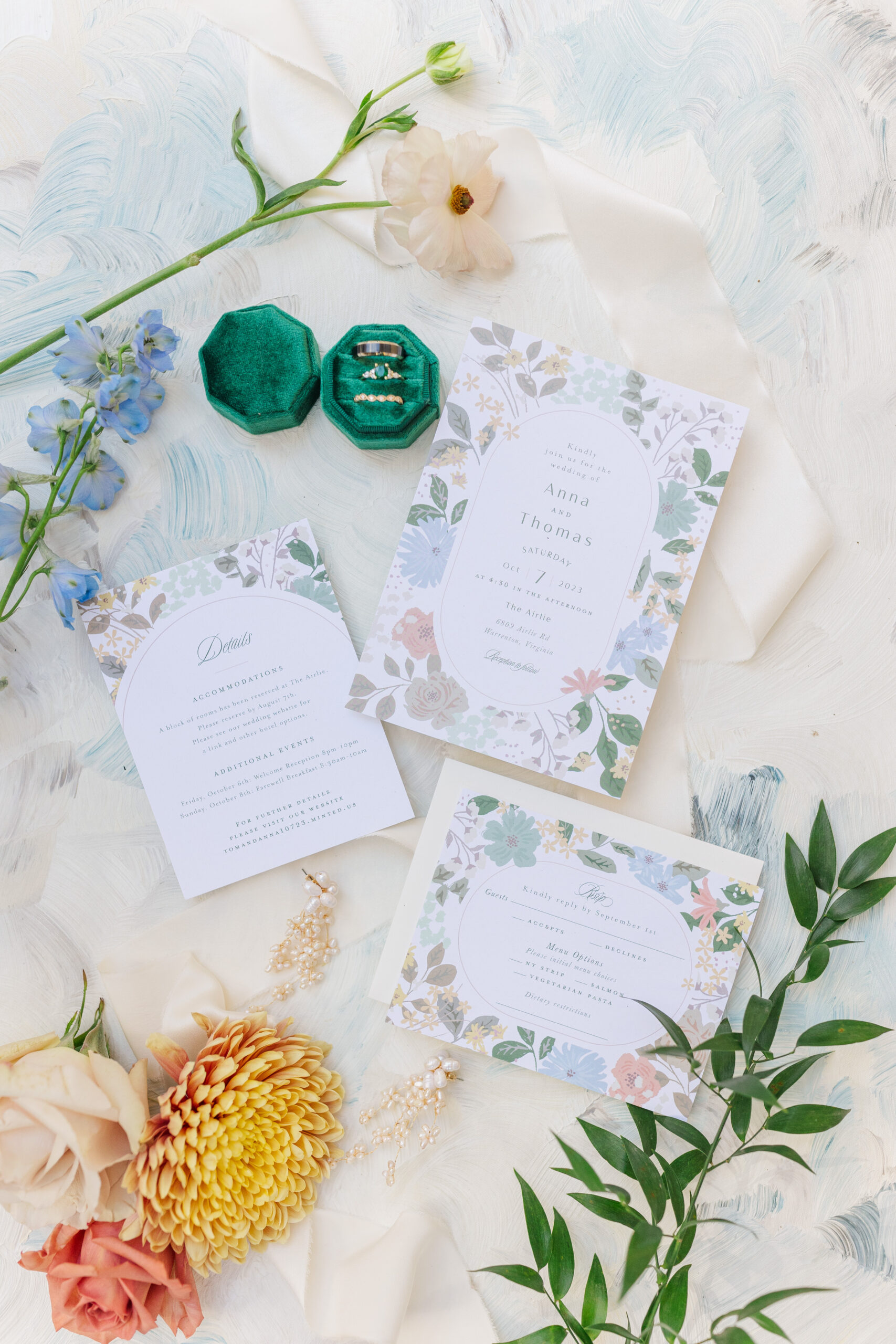 garden wedding invitation suite