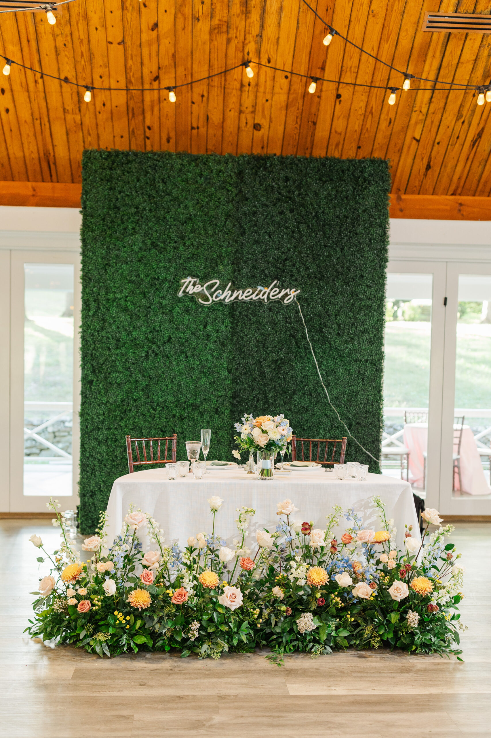 floral wedding sweetheart table