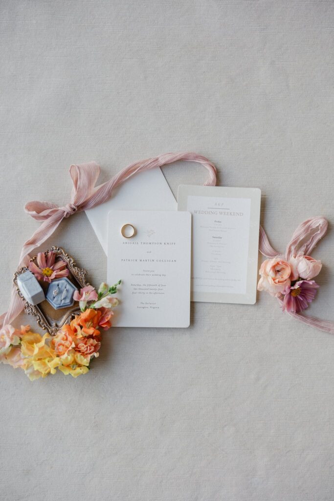 colorful summer wedding details