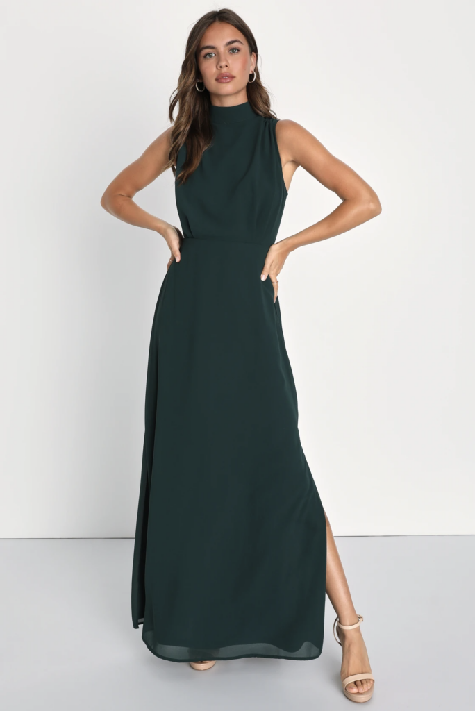 green winter wedding guest outfit