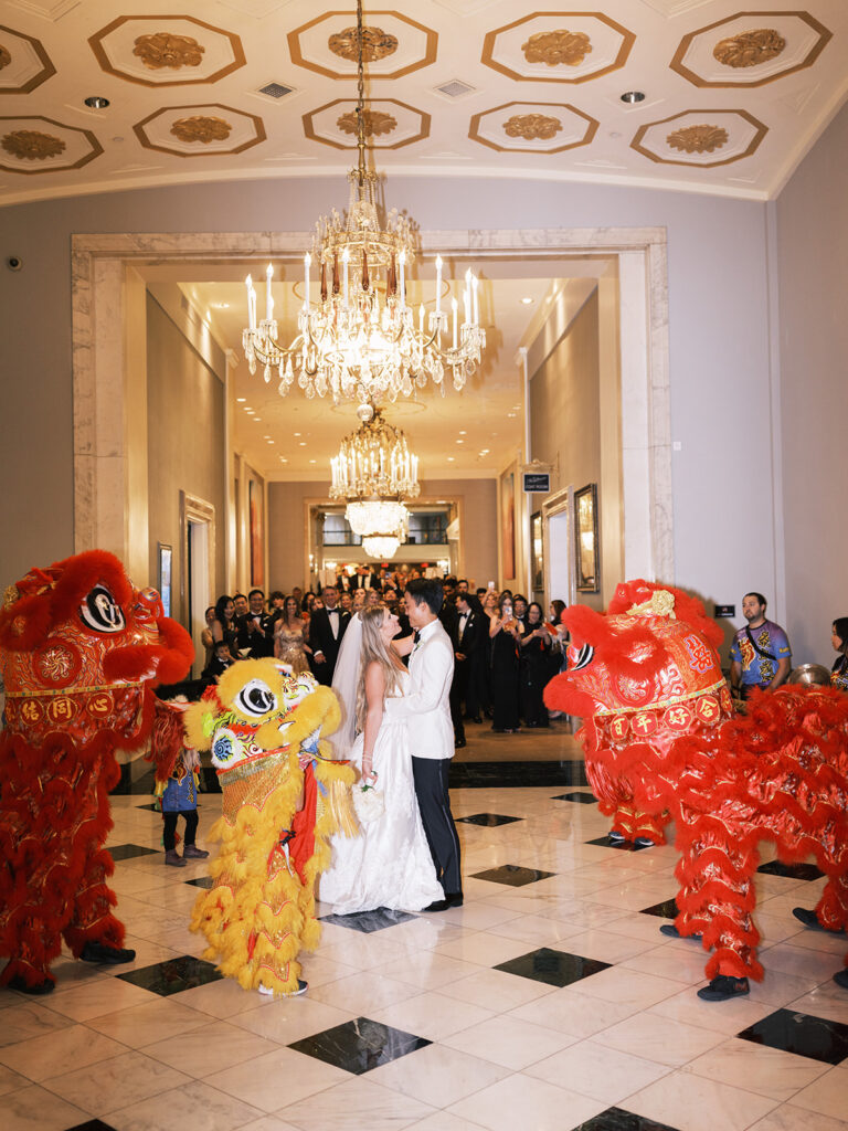 chinese dragon wedding reception entrance