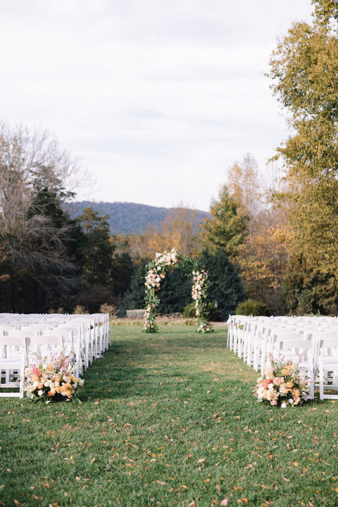 fall wedding in virginia ceremony decorations