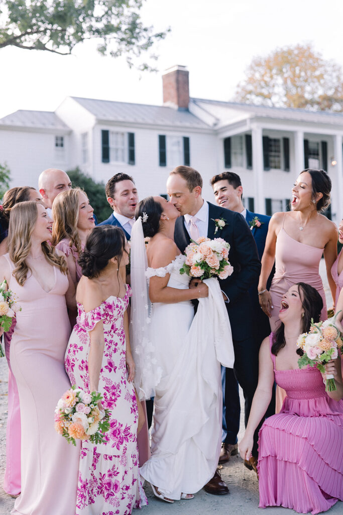 fall wedding in virginia wedding party photos