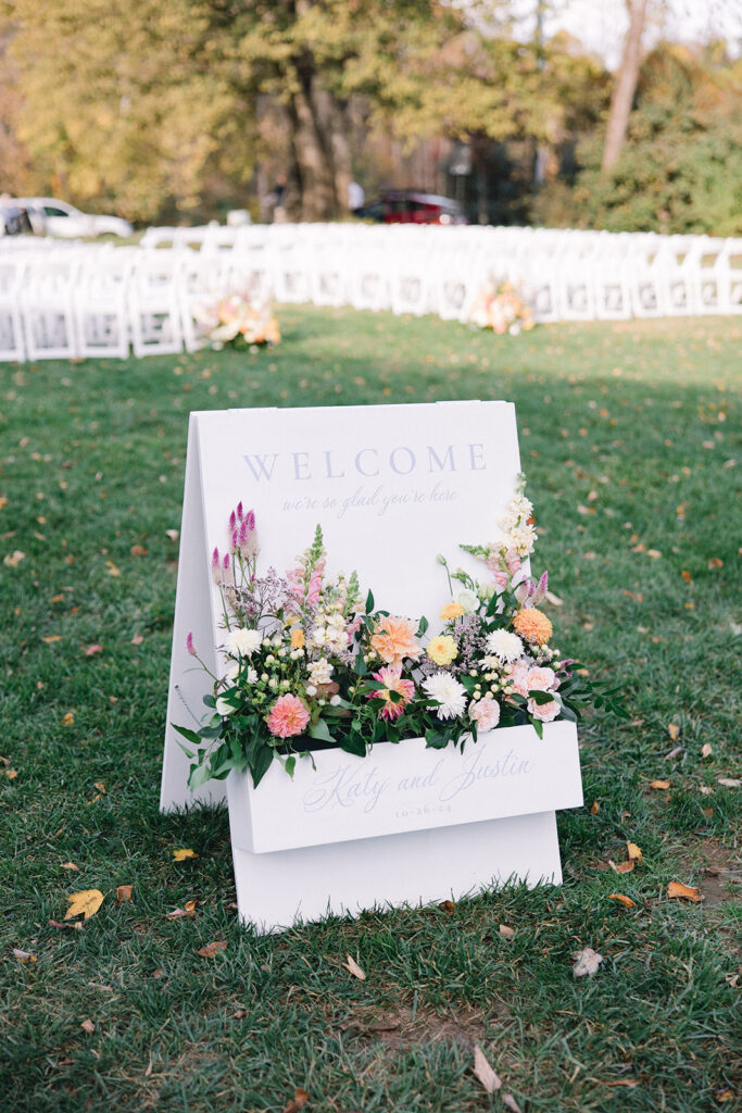 fall wedding welcome sign