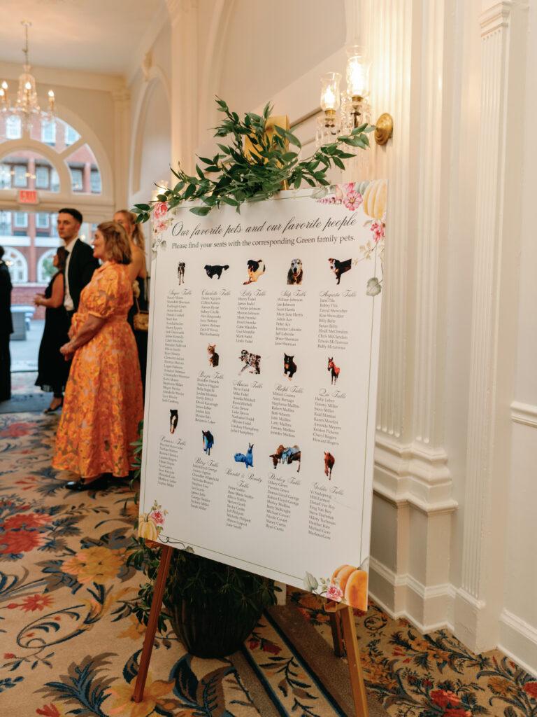 woodland wedding seating chart