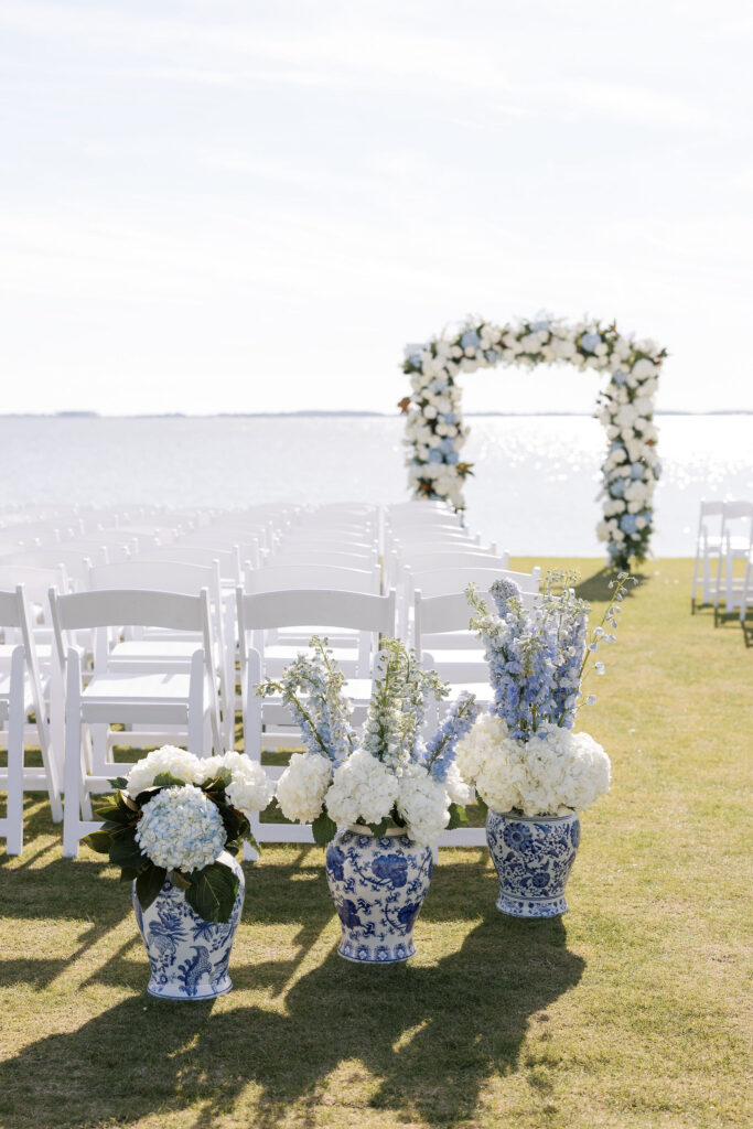 rehoboth beach country club wedding ceremony decor