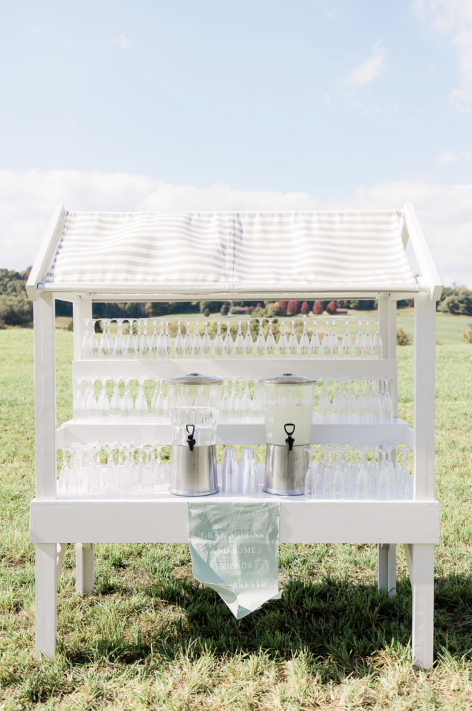 summer wedding water station