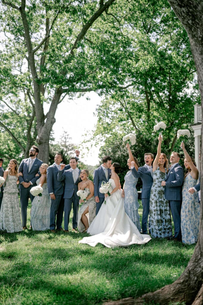 garden wedding in virginia bridal party
