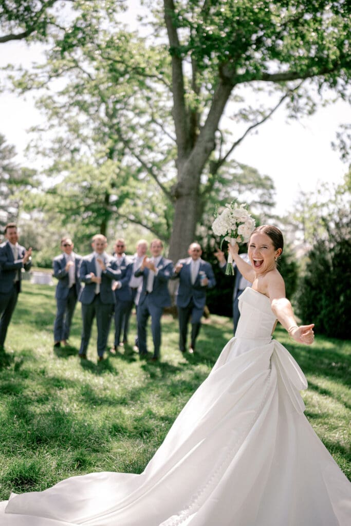 garden wedding in virginia wedding party photos