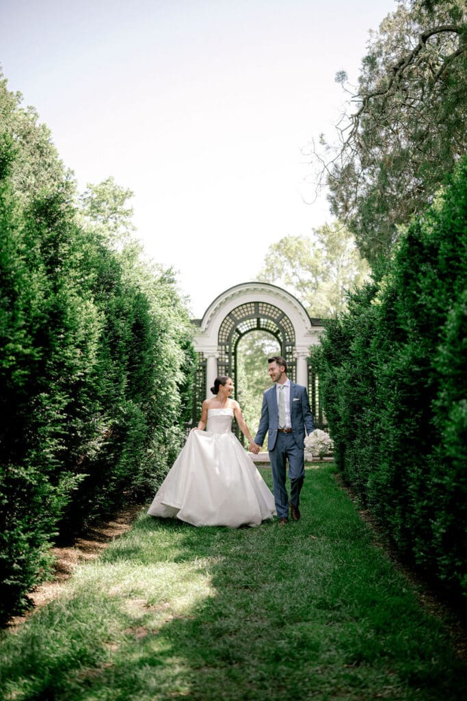 garden wedding in virginia bride and groom photos