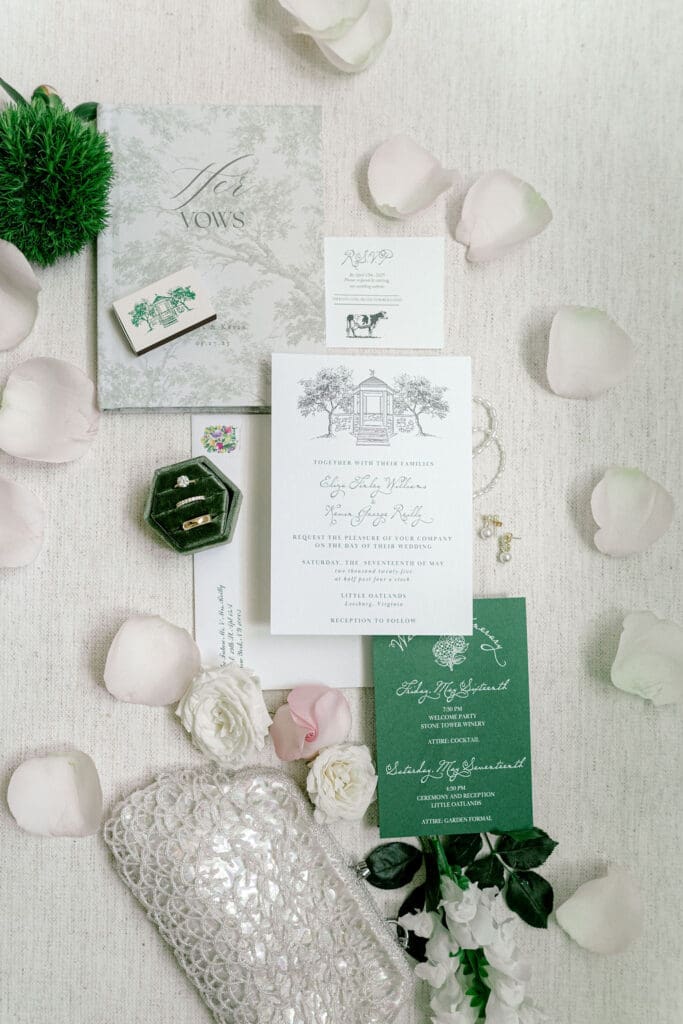 garden wedding in virginia wedding invitation suite
