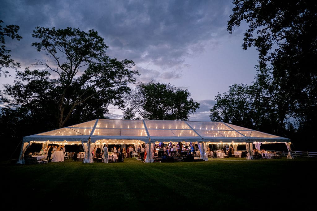 garden wedding in virginia wedding reception tent