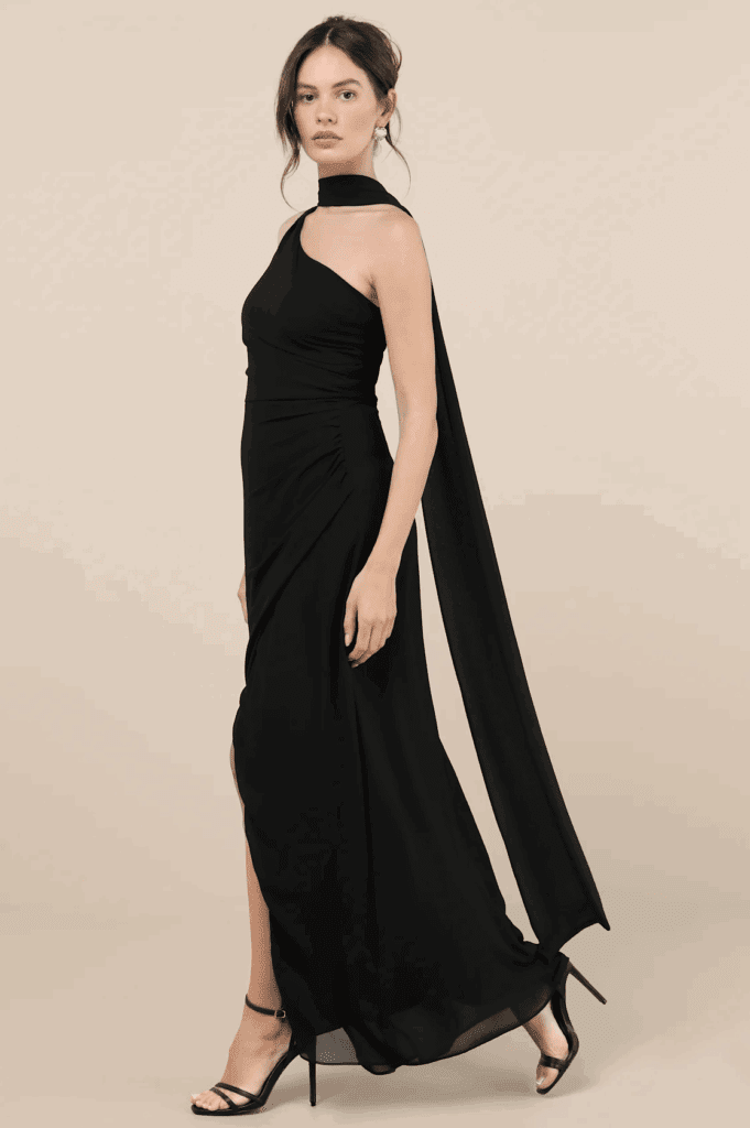 black wedding guest dress