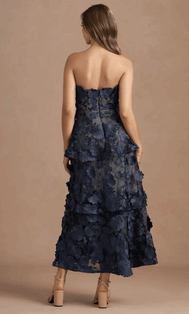 navy blue fall wedding guest dress