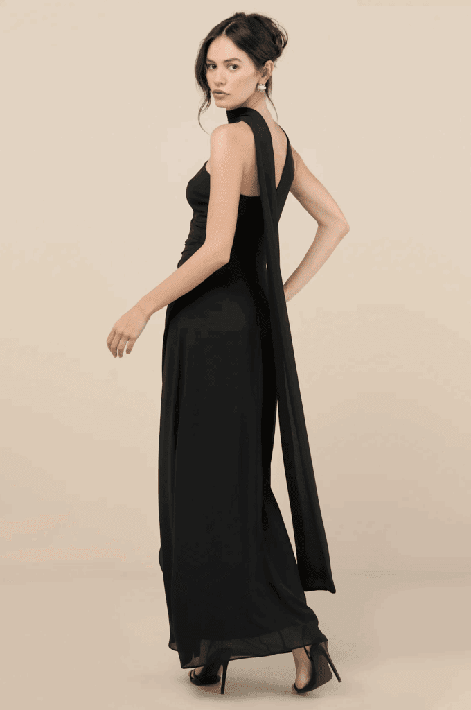 black wedding guest dress