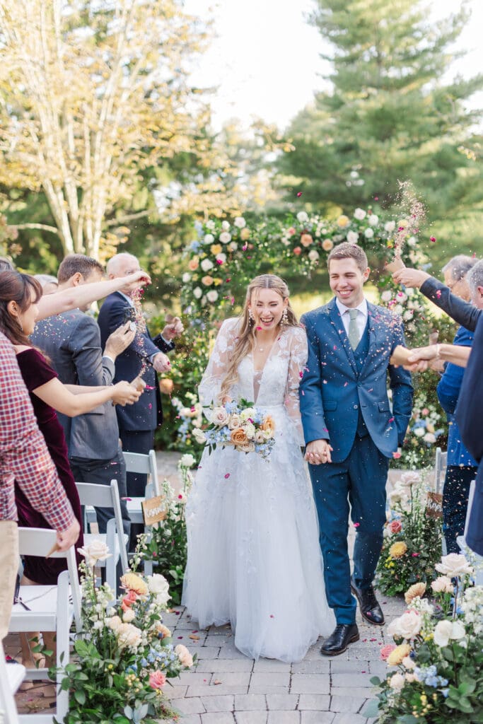 flower petal wedding exit ideas