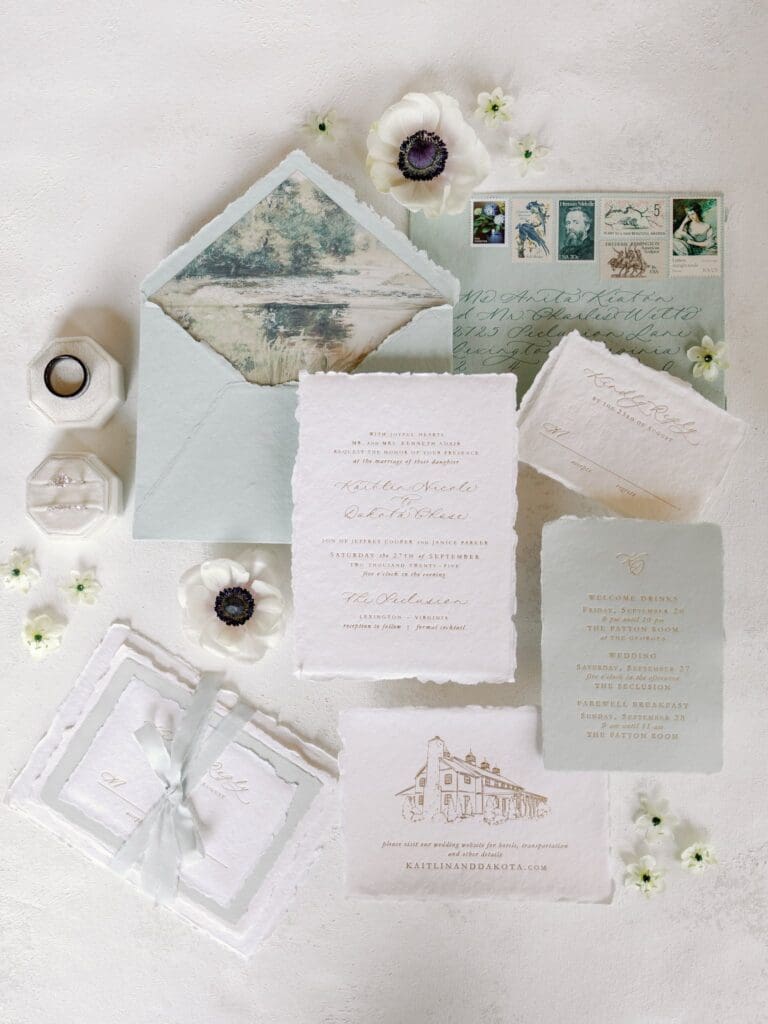 italian inspired wedding invitation suite