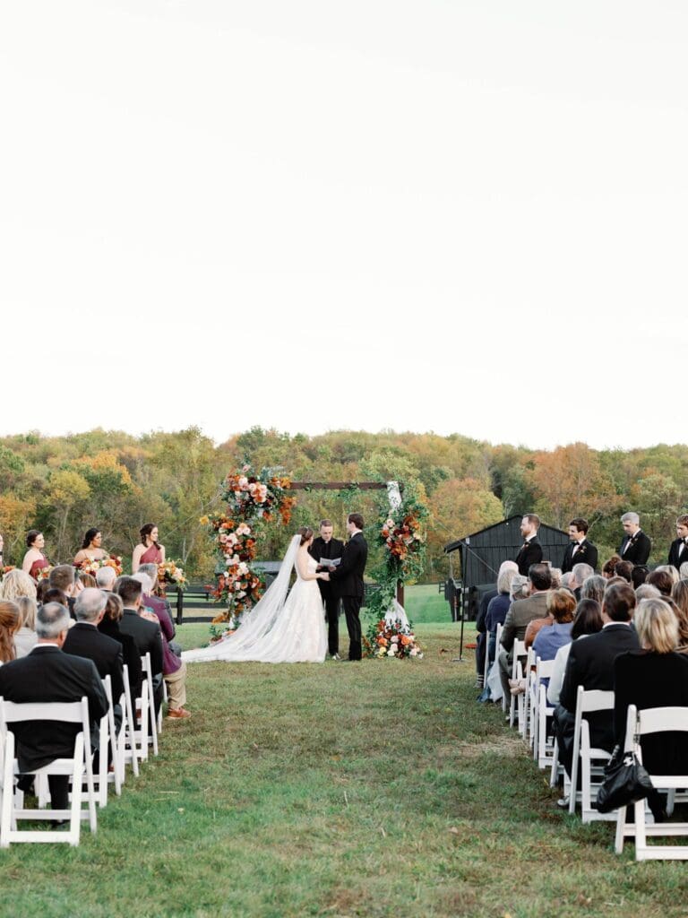 backyard wedding on a farm