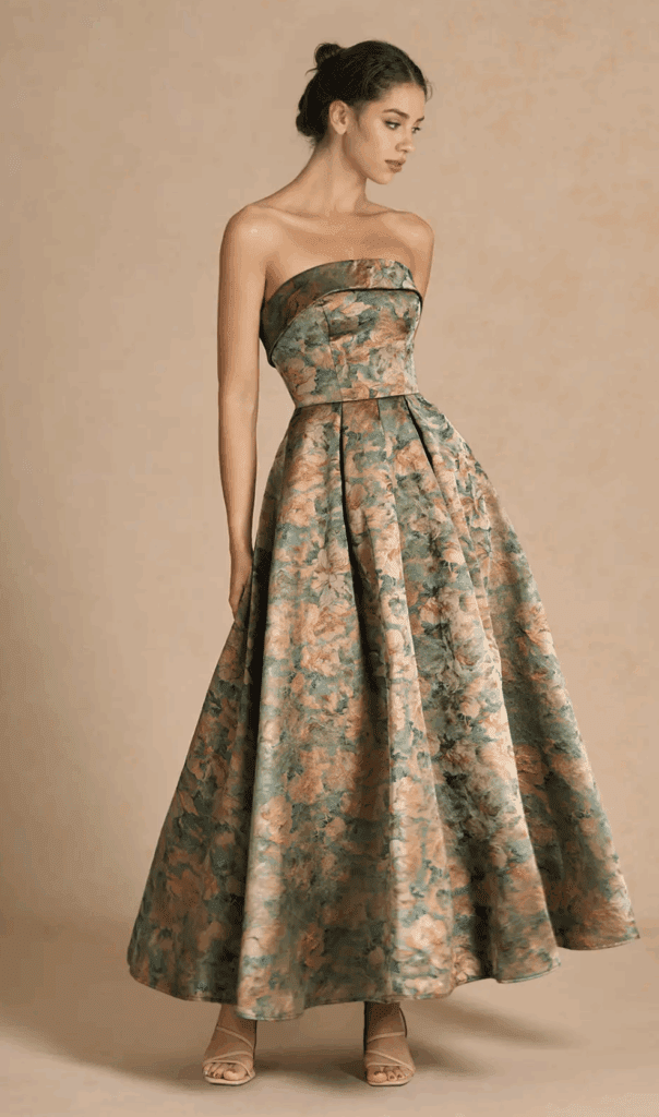 black tie wedding guest dress floral dress