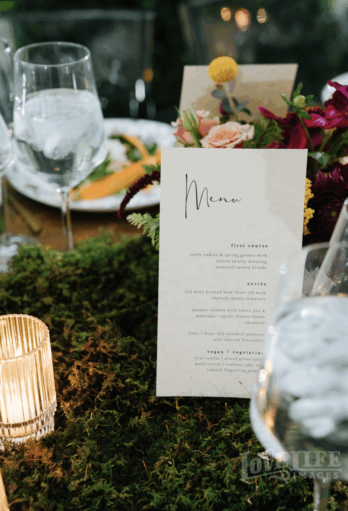 wedding menu